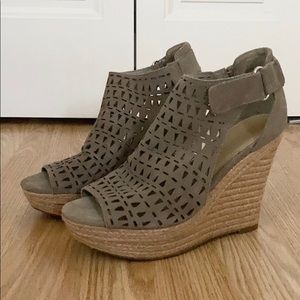 Marc Fisher Helena Taupe Espadrille Wedge